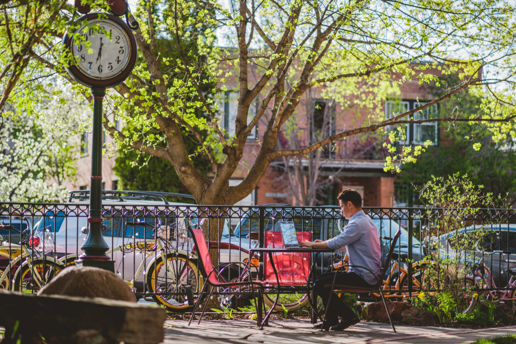 Coworking outside at Durango Colorados R Space